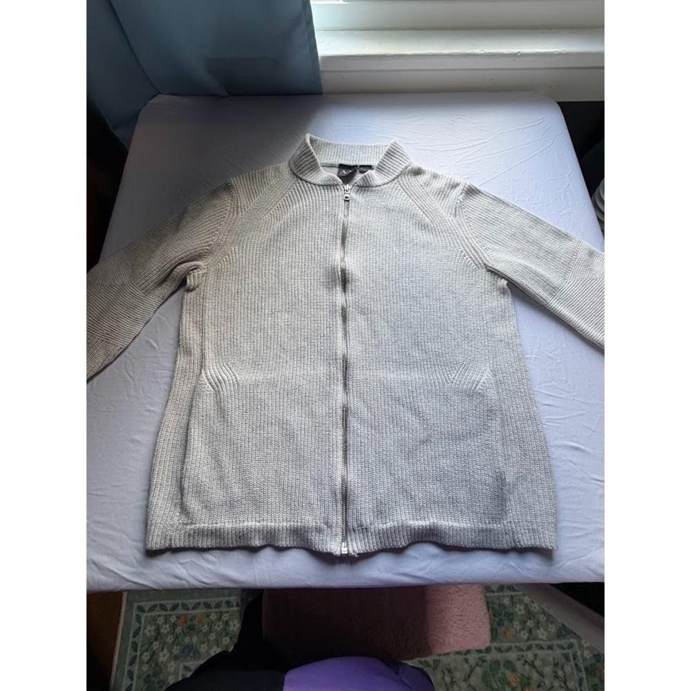 Men's Classic Zip Cotton Sweater with pockets by Armani Exchange AX - Size M/M